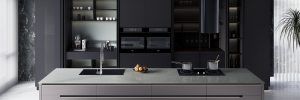 Mimetech Stone Nebula light grey isladn kitchen